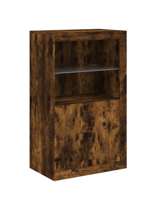 Kumode ar led lampiņām, ozolkoka krāsa, 162x37x100 cm