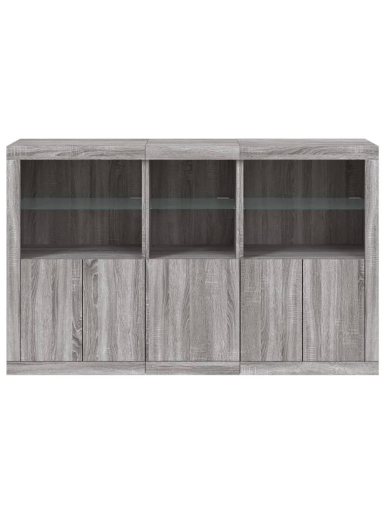 Kumode ar led lampiņām, pelēka ozolkoka krāsa, 162x37x100 cm