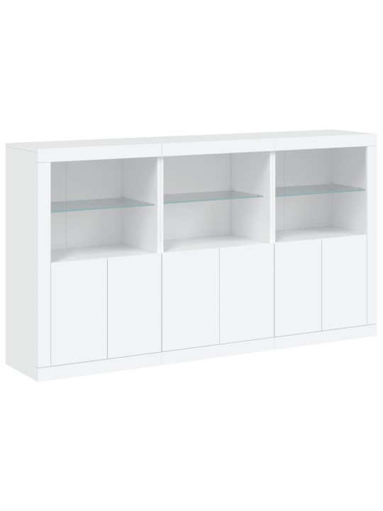 Kumode ar led lampiņām, balta, 181,5x37x100 cm