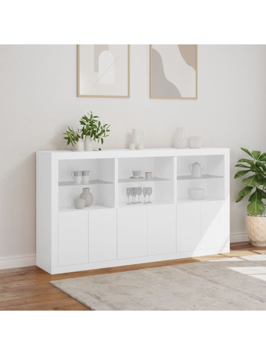Kumode ar led lampiņām, balta, 181,5x37x100 cm