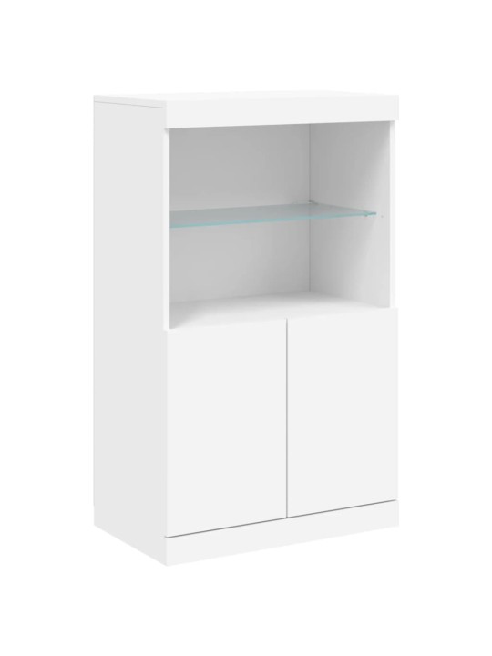 Kumode ar led lampiņām, balta, 181,5x37x100 cm