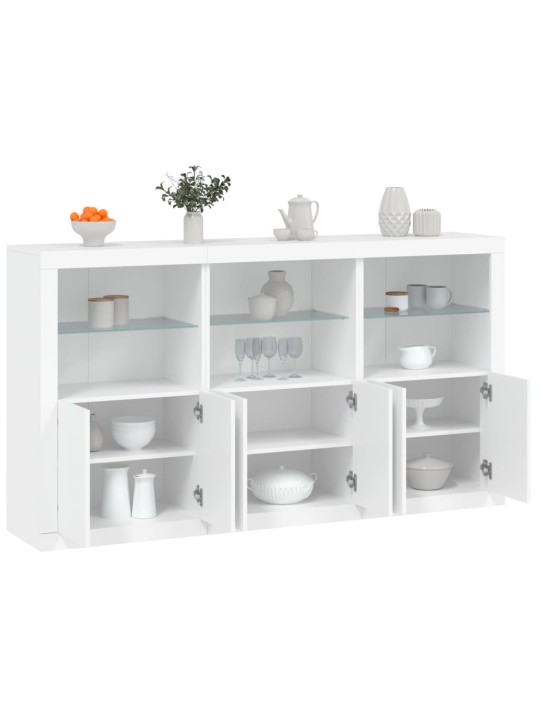Kumode ar led lampiņām, balta, 181,5x37x100 cm