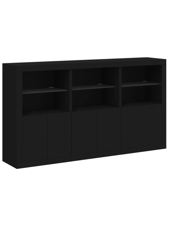 Kumode ar led lampiņām, melna, 181,5x37x100 cm