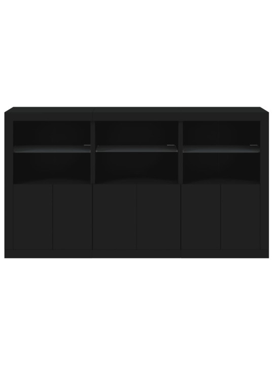 Kumode ar led lampiņām, melna, 181,5x37x100 cm