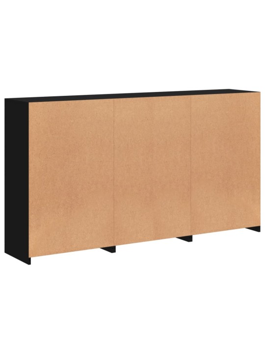 Kumode ar led lampiņām, melna, 181,5x37x100 cm