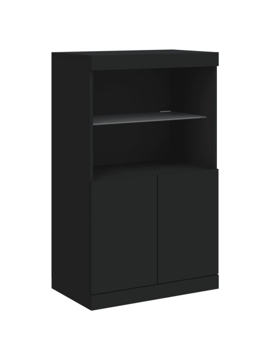 Kumode ar led lampiņām, melna, 181,5x37x100 cm