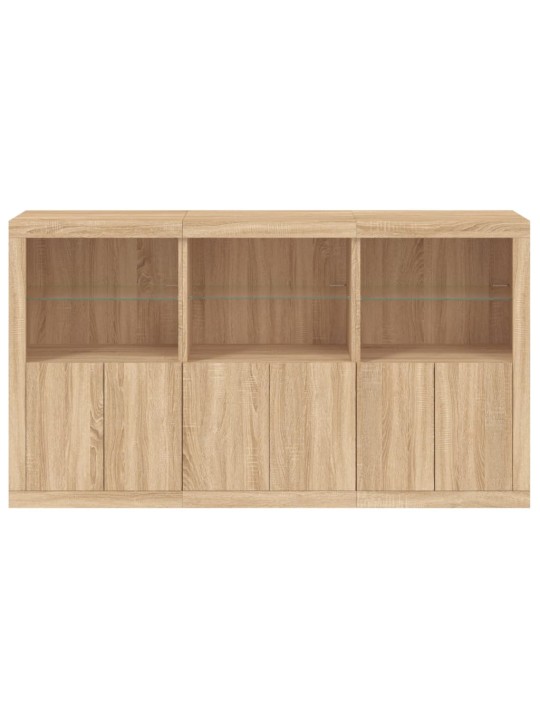 Kumode ar led lampiņām, ozolkoka krāsa, 181,5x37x100 cm
