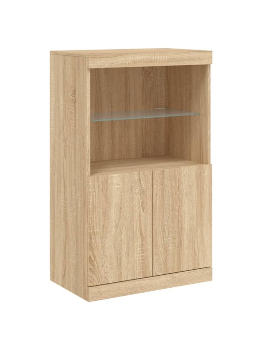 Kumode ar led lampiņām, ozolkoka krāsa, 181,5x37x100 cm