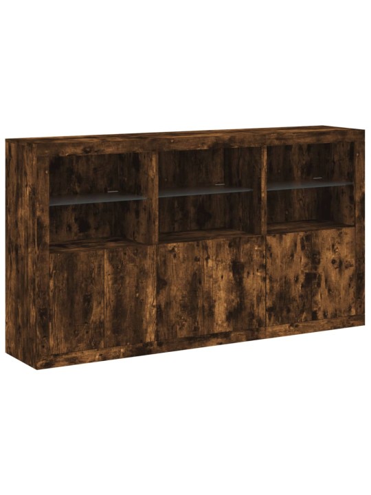 Kumode ar led lampiņām, ozolkoka krāsa, 181,5x37x100 cm