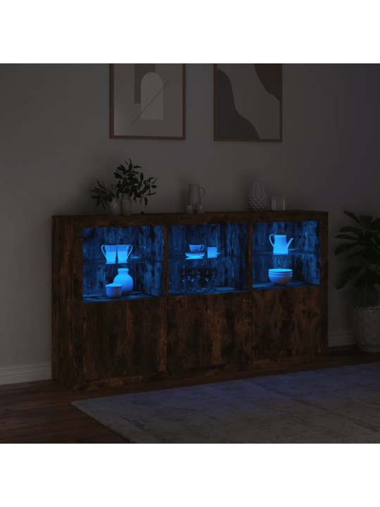 Kumode ar led lampiņām, ozolkoka krāsa, 181,5x37x100 cm