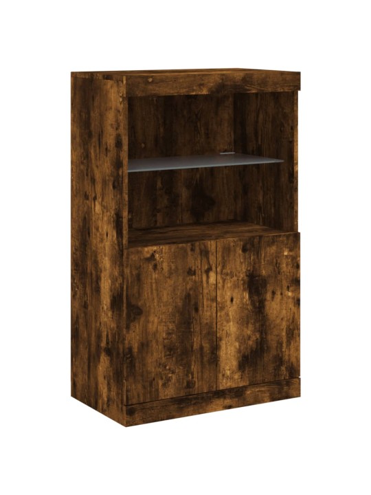 Kumode ar led lampiņām, ozolkoka krāsa, 181,5x37x100 cm