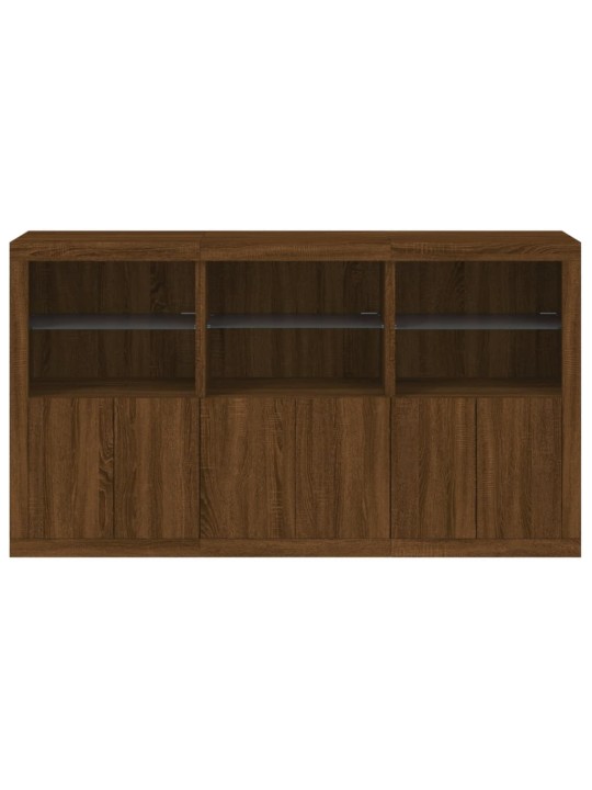Kumode ar led lampiņām, brūna koka krāsa, 181,5x37x100 cm