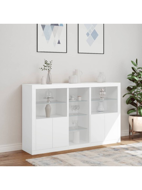 Kumode ar led lampiņām, 162x37x100 cm, balta