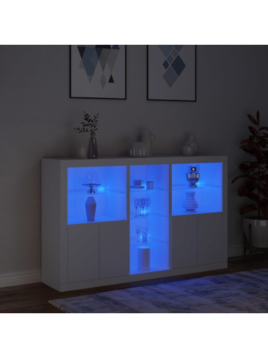 Kumode ar led lampiņām, 162x37x100 cm, balta