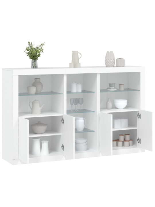 Kumode ar led lampiņām, 162x37x100 cm, balta