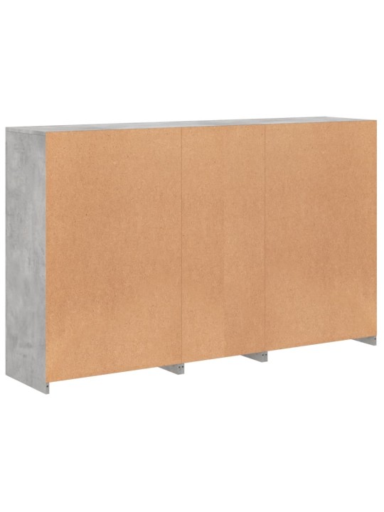 Kumode ar led lampiņām, betona pelēka, 162x37x100 cm
