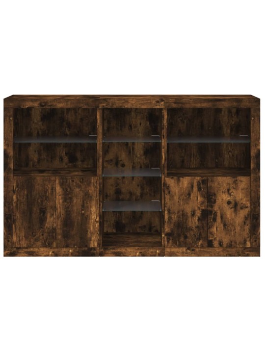 Kumode ar led lampiņām, ozolkoka krāsa, 162x37x100 cm