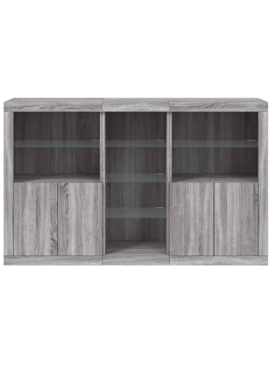 Kumode ar led lampiņām, pelēka ozolkoka krāsa, 162x37x100 cm