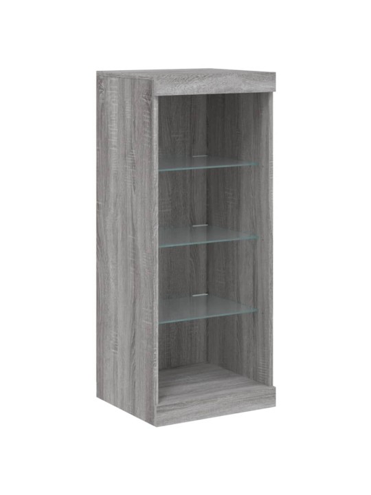 Kumode ar led lampiņām, pelēka ozolkoka krāsa, 162x37x100 cm