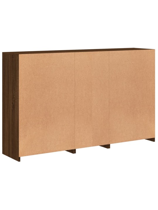 Kumode ar led lampiņām, brūna koka krāsa, 162x37x100 cm