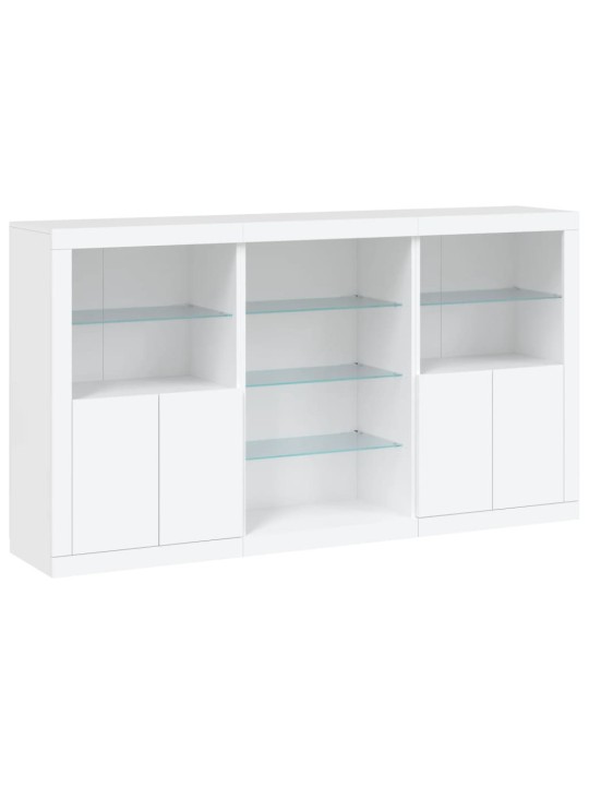 Kumode ar LED lampiņām, balta, 181,5x37x100 cm