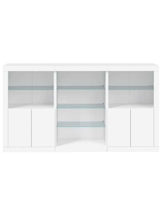 Kumode ar LED lampiņām, balta, 181,5x37x100 cm