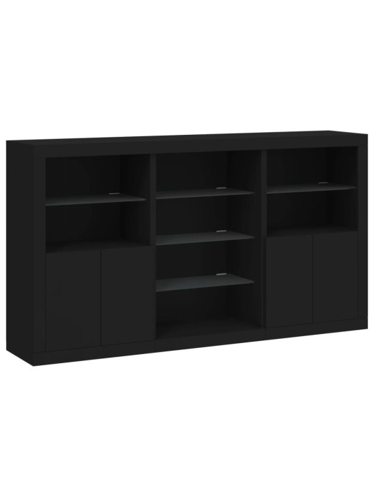 Kumode ar led lampiņām, melna, 181,5x37x100 cm