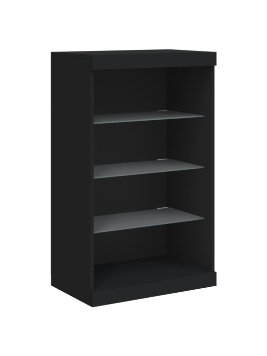 Kumode ar led lampiņām, melna, 181,5x37x100 cm