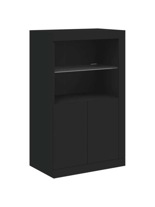 Kumode ar led lampiņām, melna, 181,5x37x100 cm