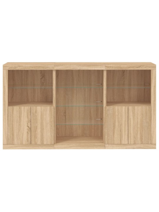 Kumode ar led lampiņām, ozolkoka krāsa, 181,5x37x100 cm