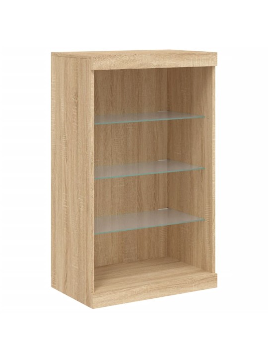 Kumode ar led lampiņām, ozolkoka krāsa, 181,5x37x100 cm