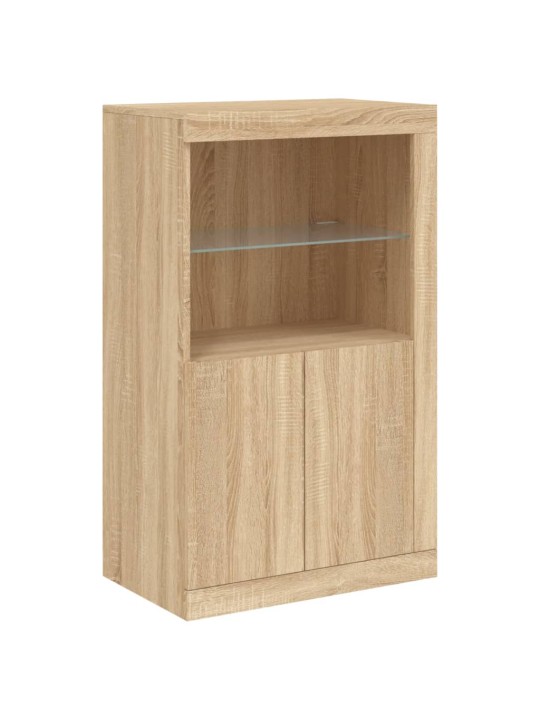 Kumode ar led lampiņām, ozolkoka krāsa, 181,5x37x100 cm