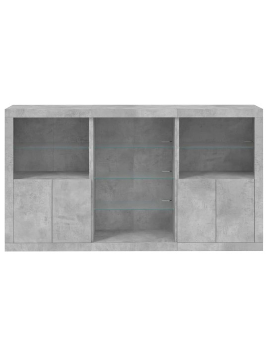 Kumode ar led lampiņām, betona pelēka, 181,5x37x100 cm