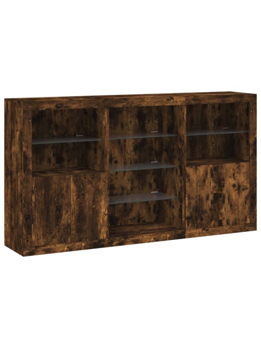 Kumode ar led lampiņām, ozolkoka krāsa, 181,5x37x100 cm