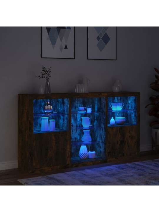 Kumode ar led lampiņām, ozolkoka krāsa, 181,5x37x100 cm