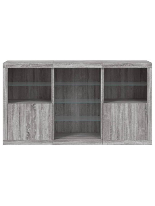 Kumode ar led lampiņām, pelēka ozolkoka krāsa, 181,5x37x100 cm