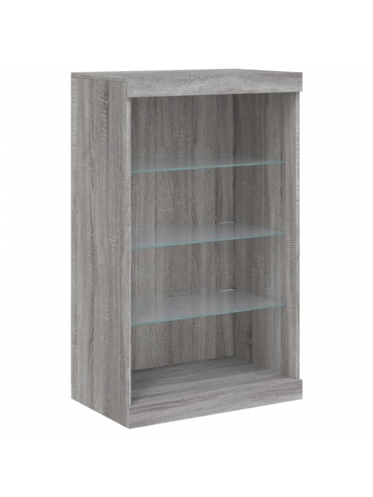 Kumode ar led lampiņām, pelēka ozolkoka krāsa, 181,5x37x100 cm