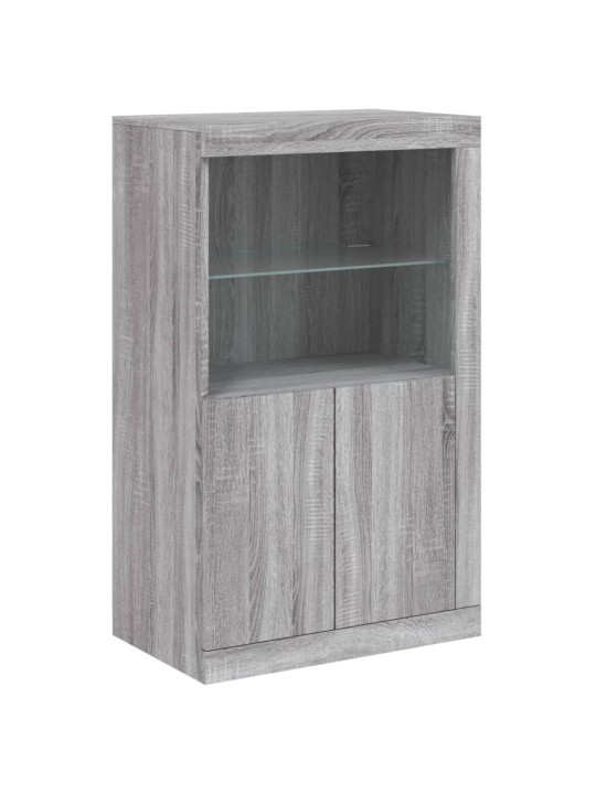 Kumode ar led lampiņām, pelēka ozolkoka krāsa, 181,5x37x100 cm