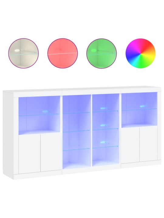 Kumode ar led lampiņām, balta, 202x37x100 cm