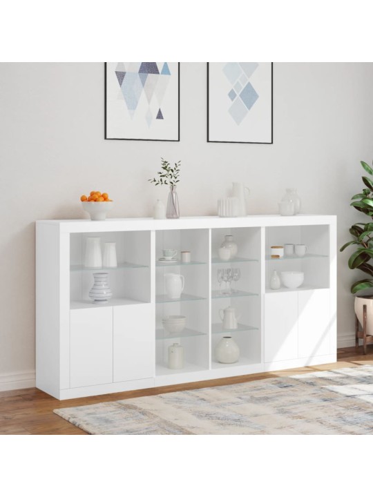 Kumode ar led lampiņām, balta, 202x37x100 cm
