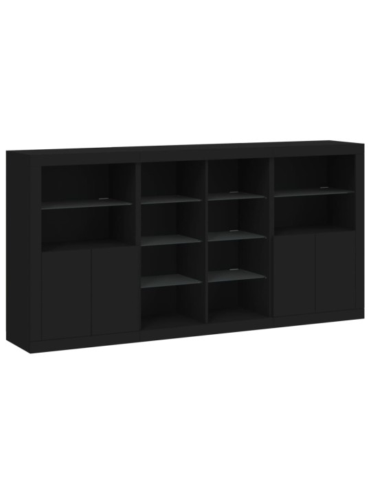 Kumode ar led lampiņām, melna, 202x37x100 cm