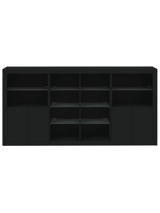 Kumode ar led lampiņām, melna, 202x37x100 cm