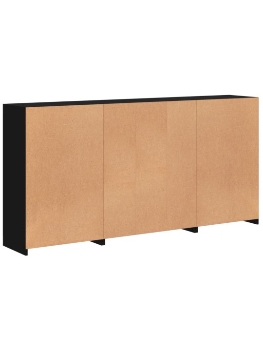 Kumode ar led lampiņām, melna, 202x37x100 cm