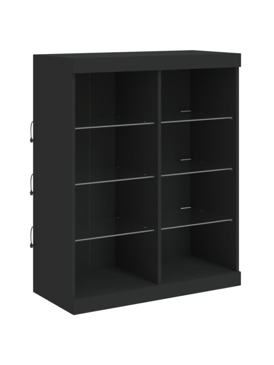 Kumode ar led lampiņām, melna, 202x37x100 cm