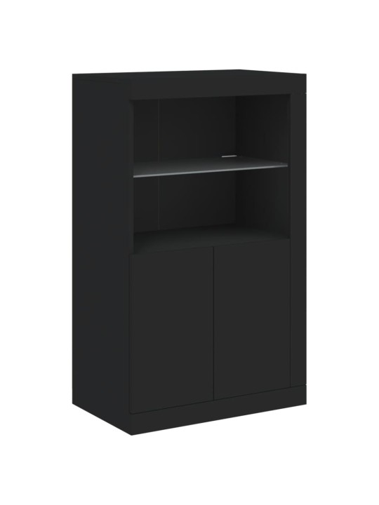 Kumode ar led lampiņām, melna, 202x37x100 cm