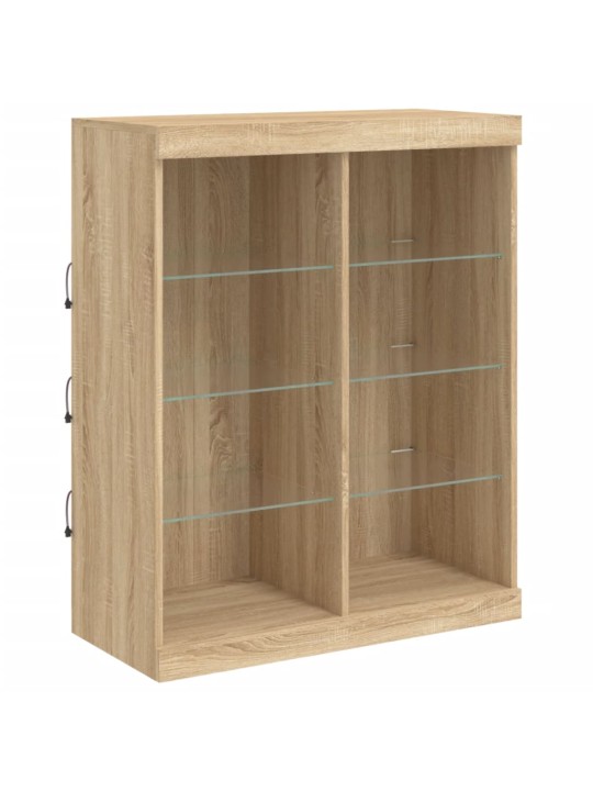 Kumode ar led lampiņām, ozolkoka krāsa, 202x37x100 cm