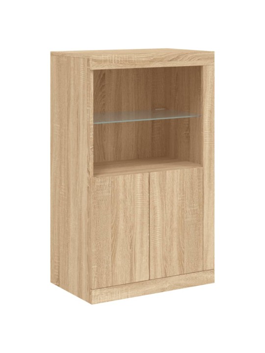 Kumode ar led lampiņām, ozolkoka krāsa, 202x37x100 cm