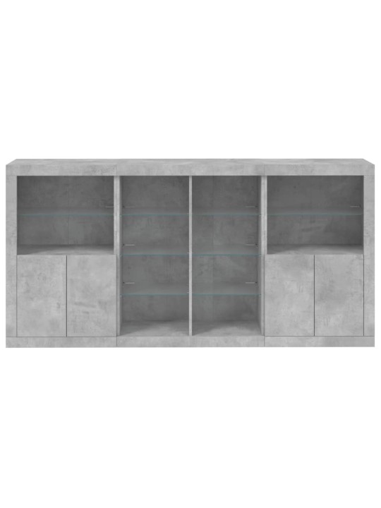 Kumode ar led lampiņām, betona pelēka, 202x37x100 cm