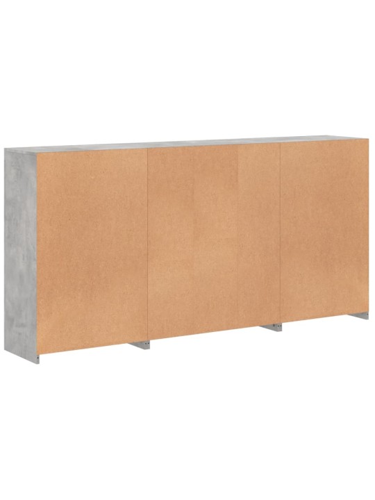 Kumode ar led lampiņām, betona pelēka, 202x37x100 cm