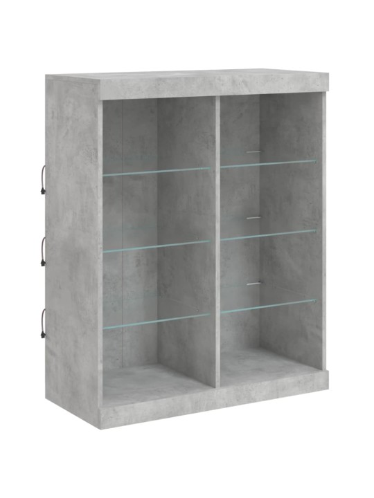 Kumode ar led lampiņām, betona pelēka, 202x37x100 cm